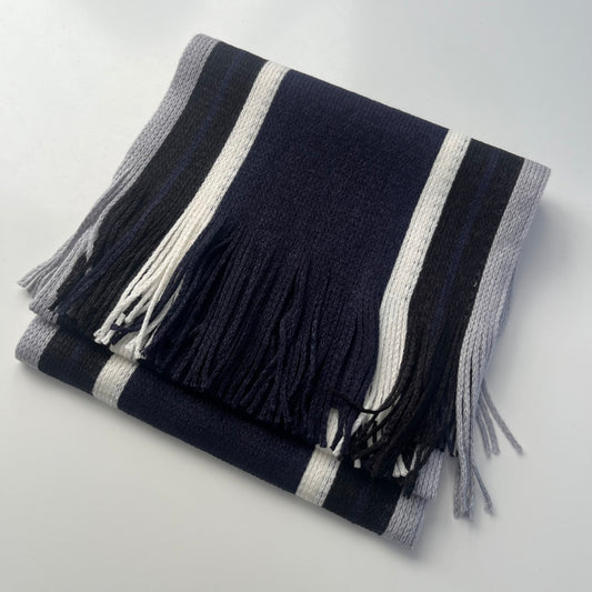 Sideline Collection - Light Retro Stripe Scarf - Ellison - Blue