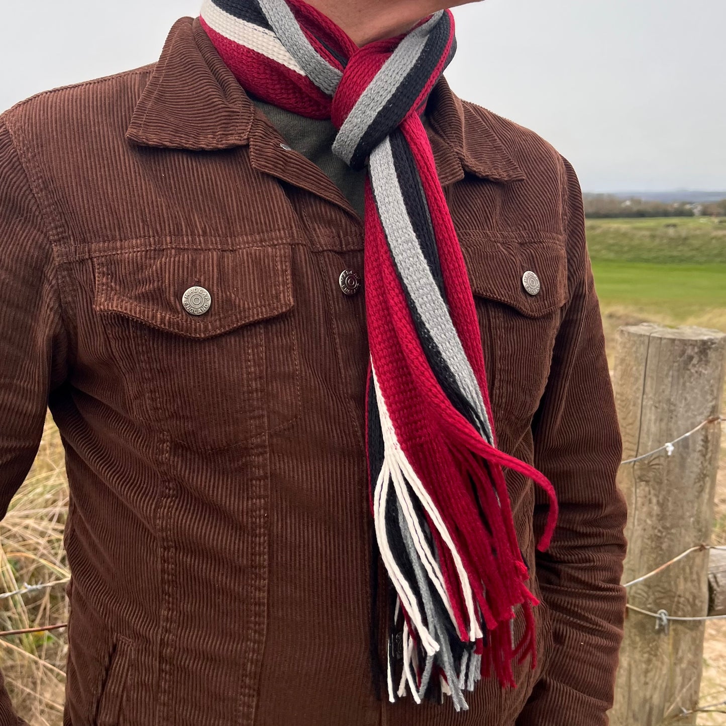 Sideline Collection - Light Retro Stripe Scarf - Hollinger - Red