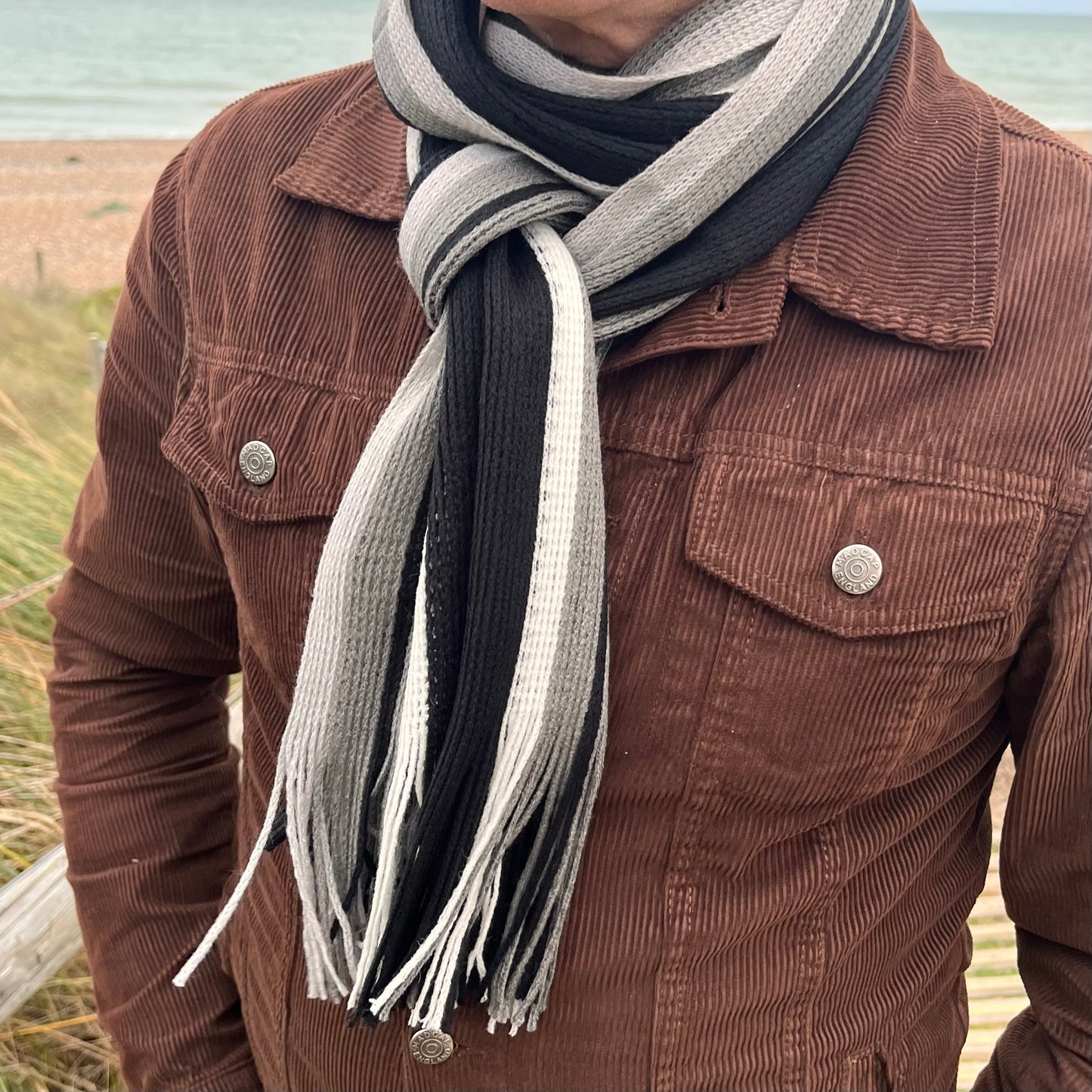 Sideline Collection - Light Retro Stripe Scarf - Marlow - Black