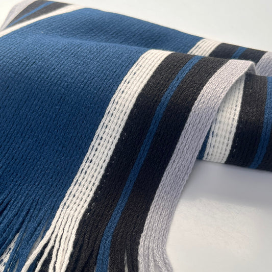 Sideline Collection - Light Retro Stripe Scarf - Winslow - Denim Blue