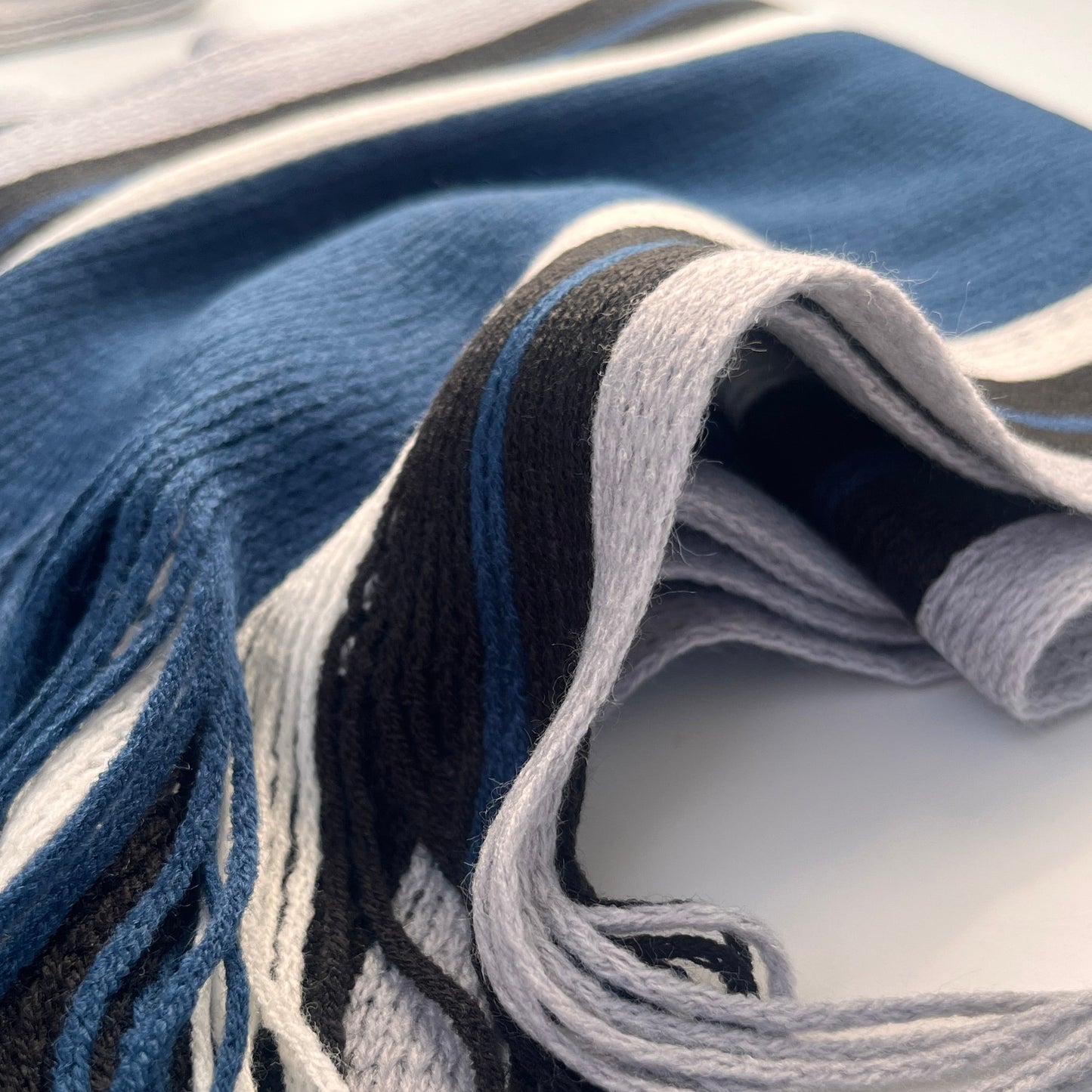 Sideline Collection - Light Retro Stripe Scarf - Winslow - Denim Blue
