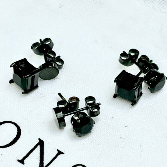 Black Zircon Studs - Mix Pairs