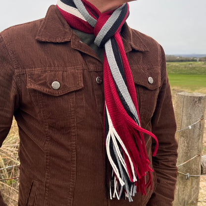 Sideline Collection - Light Retro Stripe Scarf - Hollinger - Red