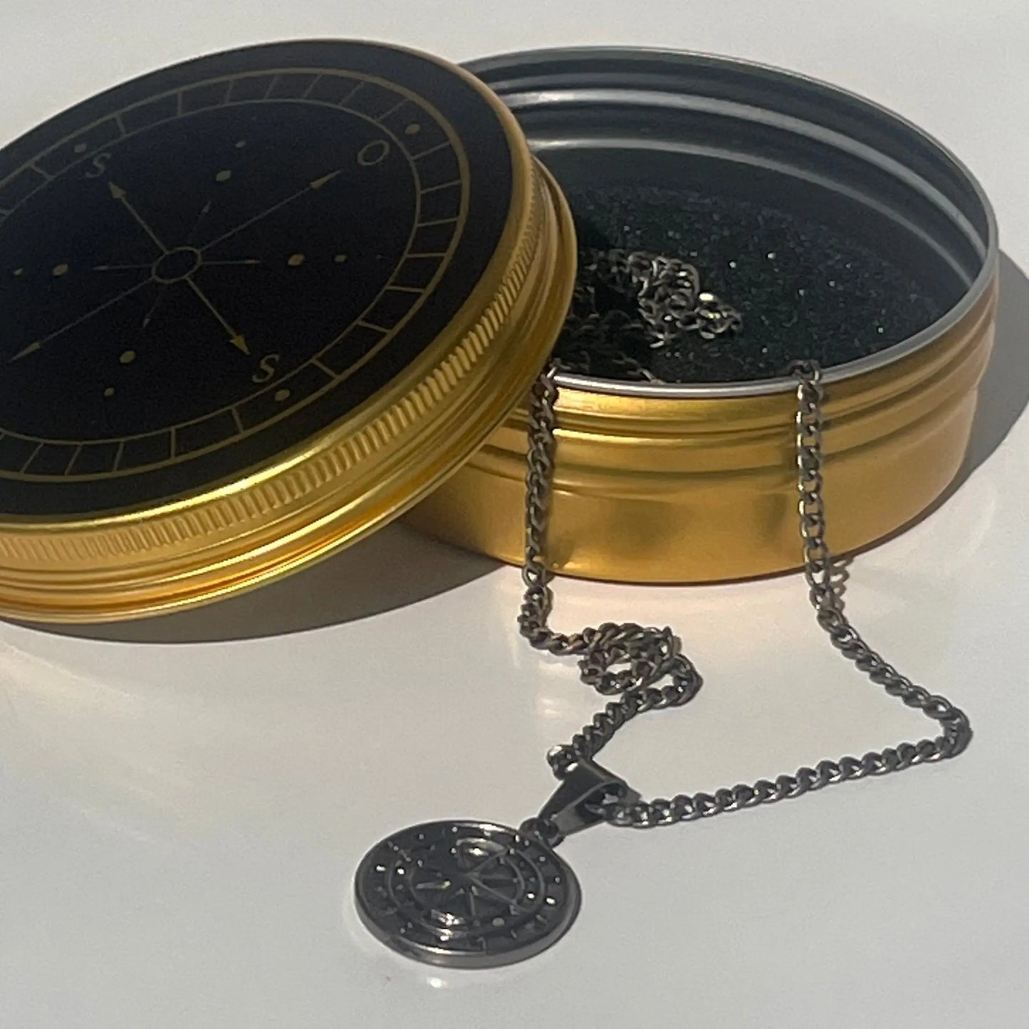 Compass Necklace - Silver/Gunmetal