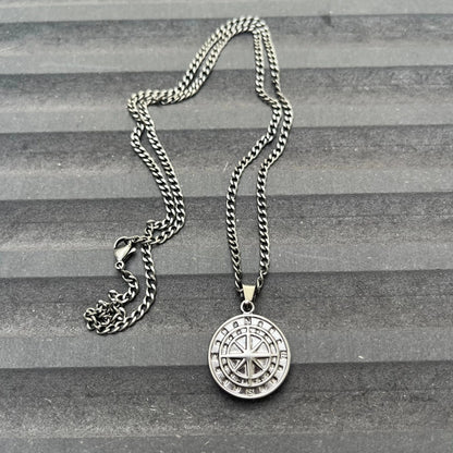 Compass Necklace - Silver/Gunmetal