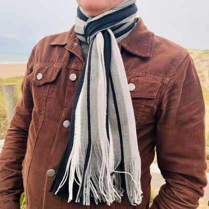 Sideline Collection - Light Retro Stripe Scarf - Marlow - Black
