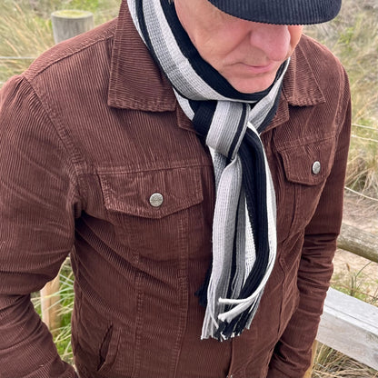 Sideline Collection - Light Retro Stripe Scarf - Marlow - Black