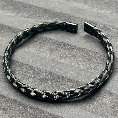 Paris Plait Cuff Bracelet - Black