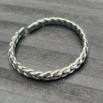 Paris Plait Cuff Bracelet - Silver