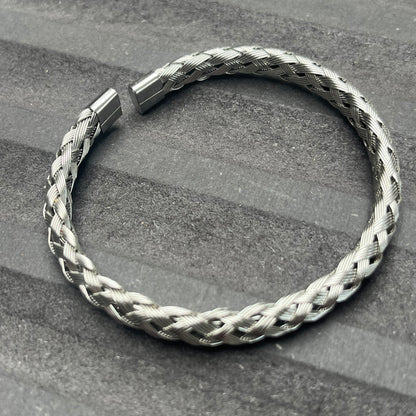 Paris Plait Cuff Bracelet - Silver