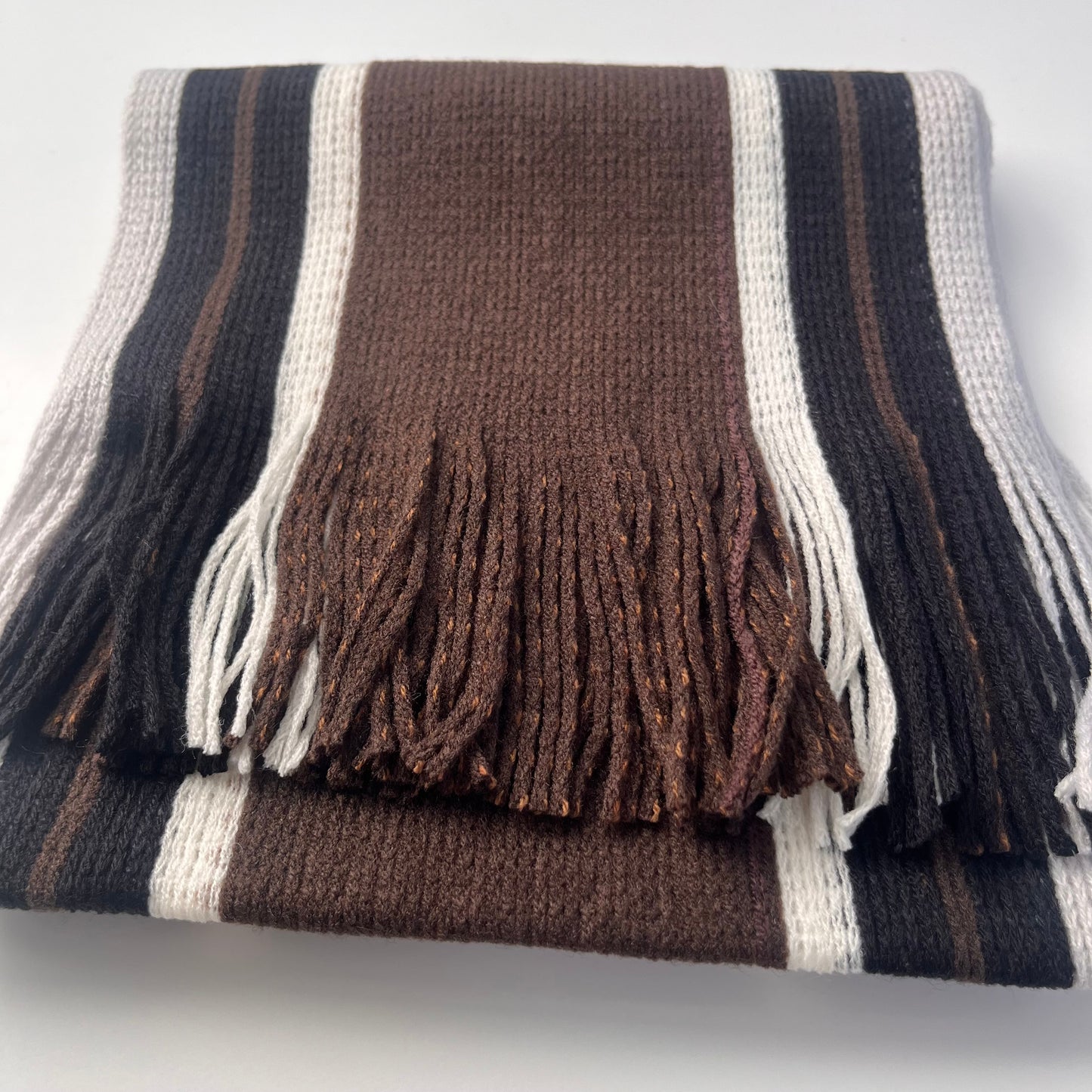 Sideline Collection - Light Retro Stripe Scarf - Hollis - Coffee