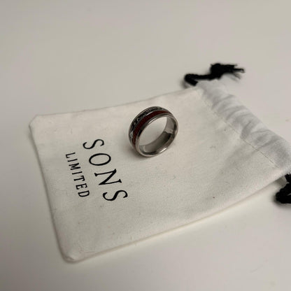 Solid Steel/Wood Arrow Ring