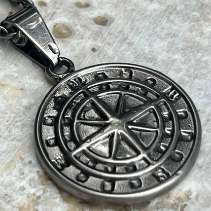 Compass Necklace - Silver/Gunmetal