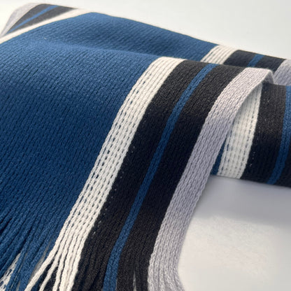Sideline Collection - Light Retro Stripe Scarf - Winslow - Denim Blue