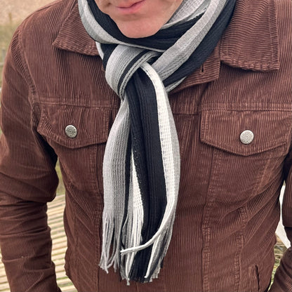 Sideline Collection - Light Retro Stripe Scarf - Marlow - Black