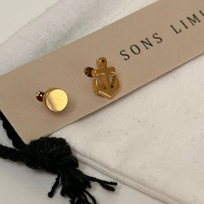 Anchor/Studs Earring Mix Pair